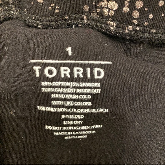 Torrid Womens Premium Leggings 1 Metallic Splatter Back High Waist Ankle Length - Picture 3 of 4